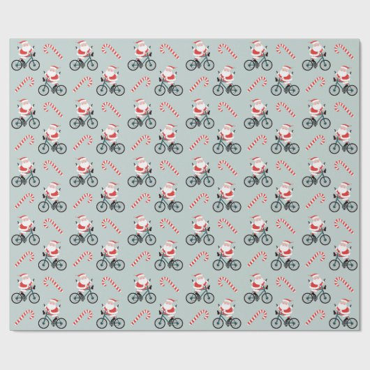 Radfahrer Weihnachts-Wrapping Papier Geschenkpapier (Flach)