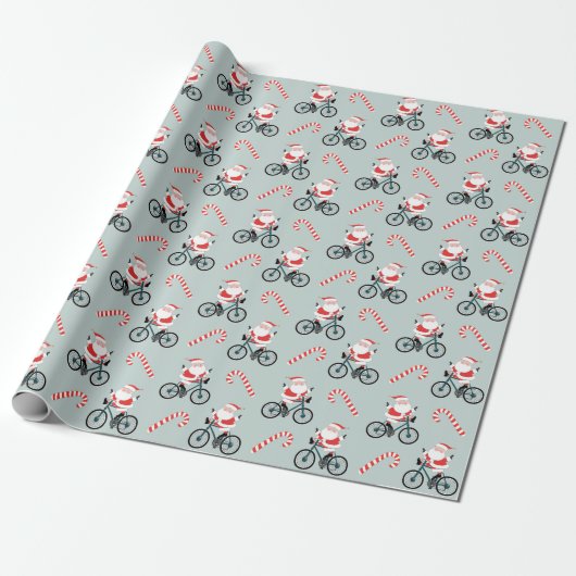 Radfahrer Weihnachts-Wrapping Papier Geschenkpapier (Ungerollt)