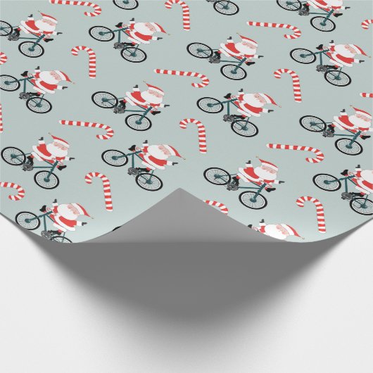 Radfahrer Weihnachts-Wrapping Papier Geschenkpapier (Ecke)