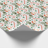Radfahrer Weihnachts-Wrapping Papier Geschenkpapier (Ecke)
