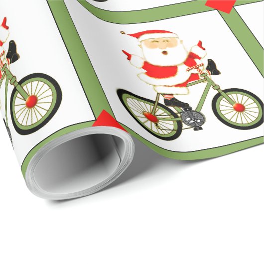 Radfahrer Weihnachtsfeiertag Geschenkpapier (Rolleneckpunkt)