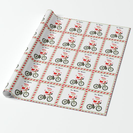 Radfahrer Weihnachtsgeschenk Geschenkpapier (Ungerollt)