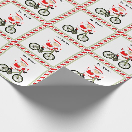 Radfahrer Weihnachtsgeschenk Geschenkpapier (Ecke)