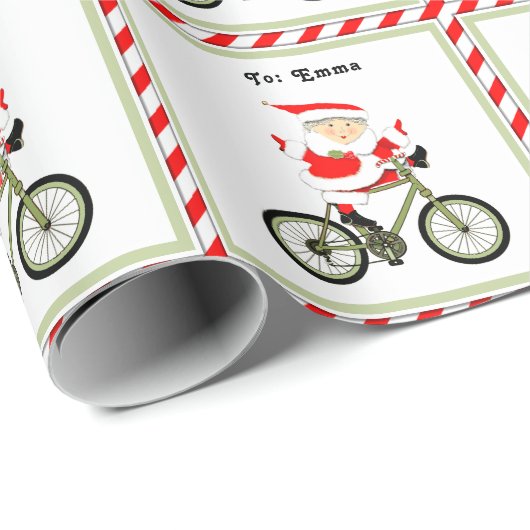 Radfahrer Weihnachtsgeschenk Geschenkpapier (Rolleneckpunkt)