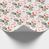 Radfahrer Weihnachtsgeschenke Wrapping Paper Geschenkpapier (Ecke)