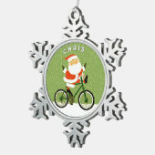 Radfahrer - Weihnachtskollektiv Schneeflocken Zinn-Ornament (Rechts)