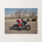 Radfahrer-Weihnachtsmann-Motorradpuzzlespiel Puzzle (Horizontal)