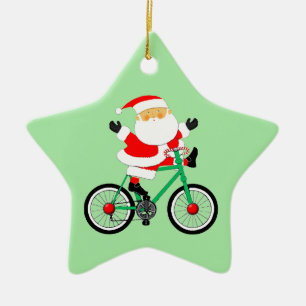 Radfahrer Weihnachtsradfahren Keramik Ornament