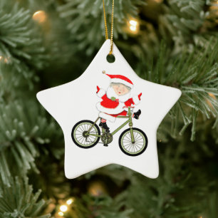 Radfahrer Weihnachtsradfahren Keramikornament