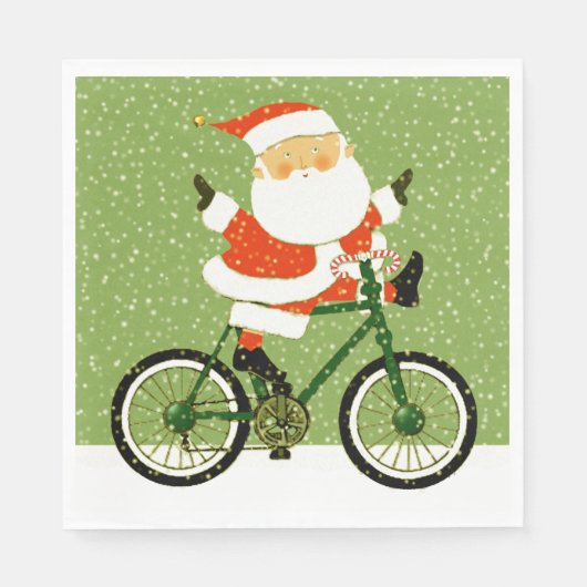 Radfahrer Weihnachtsradtour Serviette (Vorderseite)