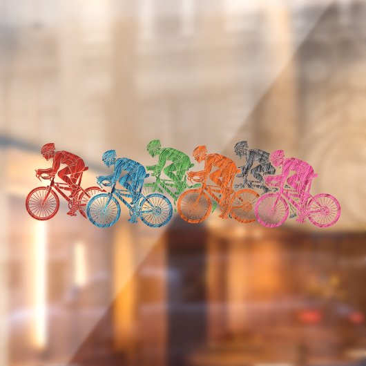 Radfahrergruppe Fensteraufkleber (Blatt 2)