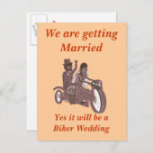 Radfahrerhochzeit, Reitpilz, stationär Ankündigungspostkarte (Vorne/Hinten)