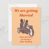 Radfahrerhochzeit, Reitpilz, stationär Ankündigungspostkarte (Vorne/Hinten)