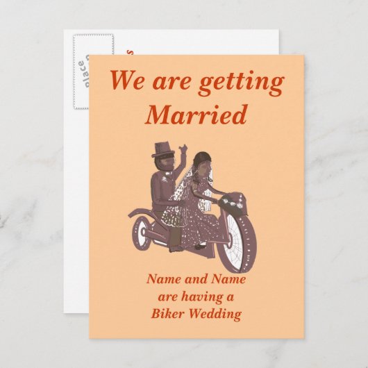 Radfahrerhochzeit, Reitpilz, stationär Ankündigungspostkarte (Vorne/Hinten)