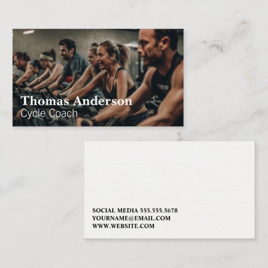 Radfahrerin | Fitness Instructor | Gym Visitenkarte (Vorne/Hinten)