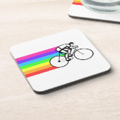 Radfahrerin Getränkeuntersetzer (Linke Seite)