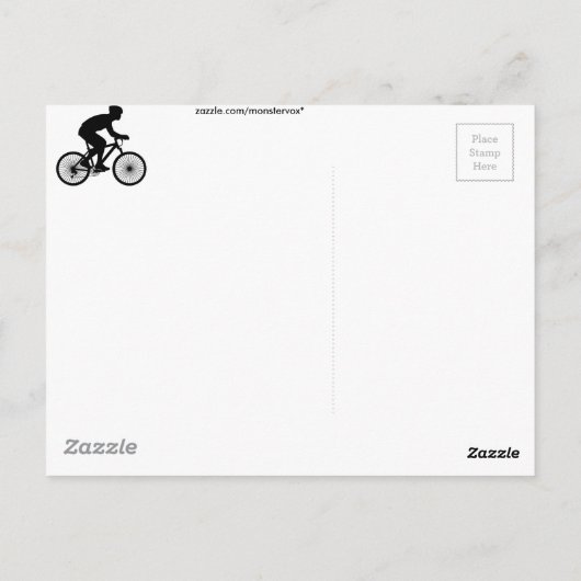 Radfahrerin Postkarte (Rückseite)