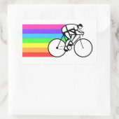 Radfahrerin Rechteckiger Aufkleber (Tasche)