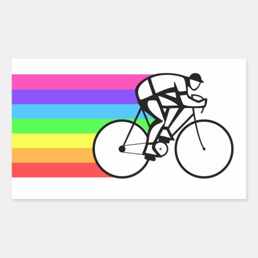 Radfahrerin Rechteckiger Aufkleber (Vorderseite)