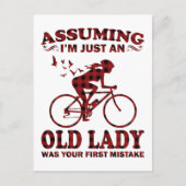 Radfahrerin vorausgesetzt, ich bin nur eine alte D Postkarte (Vorderseite)