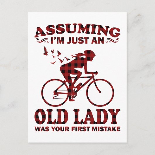 Radfahrerin vorausgesetzt, ich bin nur eine alte D Postkarte (Vorderseite)