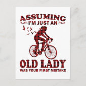 Radfahrerin vorausgesetzt, ich bin nur eine alte L Postkarte (Vorderseite)