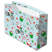 Radfahrerurlaub Große Geschenktasche Geschenktüte (Rückseite Schrägansicht)