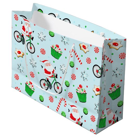 Radfahrerurlaub Große Geschenktasche Geschenktüte (Vorderseite Schrägansicht)