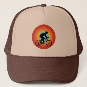 RADFAHRRAD SONNENUNTERGANG VINTAGE TRUCKER-MÜTZE TRUCKERKAPPE