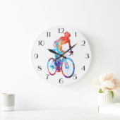 Radfahrrad Wasserfarbenmalerei Große Wanduhr (Zuhause)
