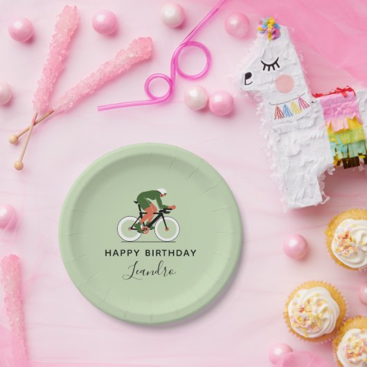 Radfahrzeuglage - Fahrradfahrername Pappteller (Party)