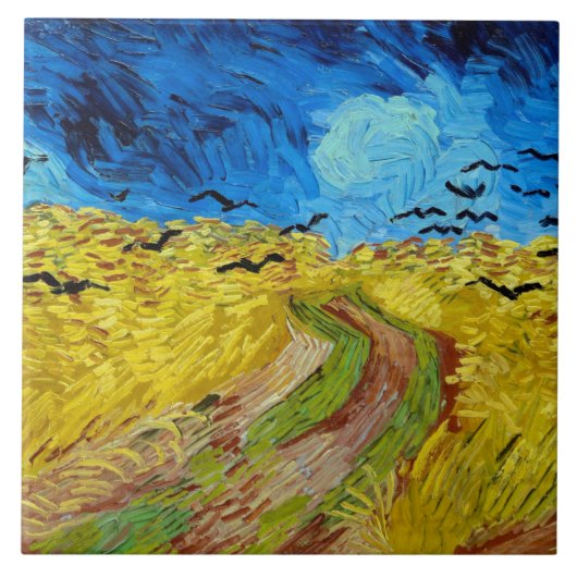 Radfeld mit Krähen, Van Gogh Fliese (Vorderseite)