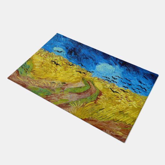 Radfeld mit Krähen, Van Gogh Fußmatte (Schrägansicht)
