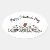 Radfreunde Valentine Ovaler Aufkleber (Vorderseite)