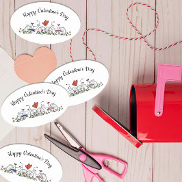 Radfreunde Valentine Ovaler Aufkleber