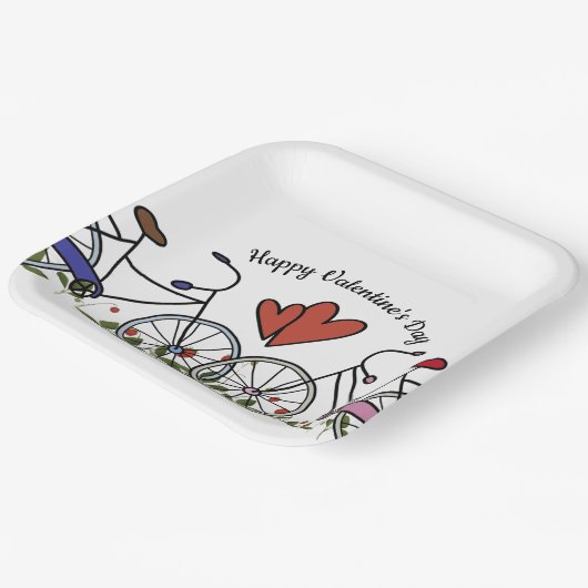 Radfreunde Valentine Pappteller (Gewinkelt)
