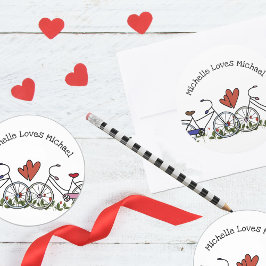 Radfreunde Valentine Runder Aufkleber