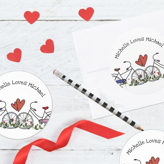 Radfreunde Valentine Runder Aufkleber