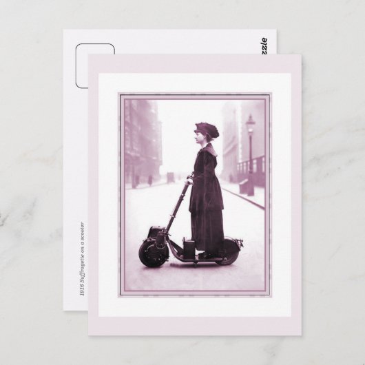 Radgeschichte 1916 erstickt auf einem Roller Postkarte (Vorne/Hinten)