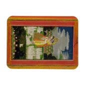 Radha and Krishna embrace in an idealised landscap Magnet (Horizontal)