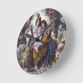 Radha and Krishna Runde Wanduhr (Winkel)