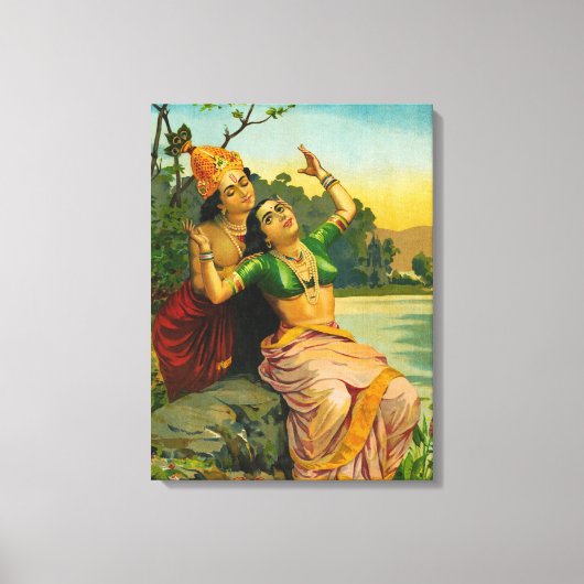 Radha Bilas von Raja Ravi Varma Leinwanddruck (Vorderseite)