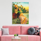 Radha Bilas von Raja Ravi Varma Leinwanddruck (Insitu (Wohnzimmer))