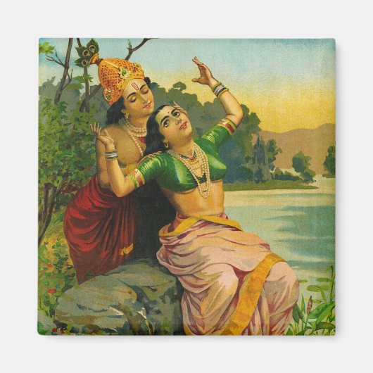 Radha Bilas von Raja Ravi Varma Magnet (Vorne)