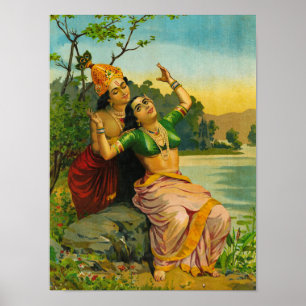 Radha Bilas von Raja Ravi Varma Poster