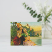 Radha Bilas von Raja Ravi Varma Postkarte (Stehend Vorderseite)