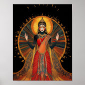 Radha Goddess of Liebe & Mitgefühl Black Red Gold Poster (Vorne)