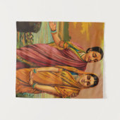 Radha, Göttin der Liebe von Raja Ravi Varma Wandteppich (Vorderseite (Horizontal))