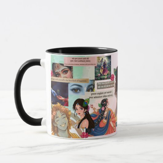 Radha Krishna Aesthetic Collage Mug – Soft Pastel  Tasse (Links)