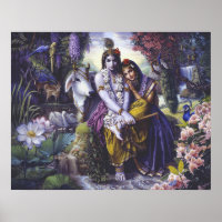Radha Krishna All-Attraktive Couple Leinwand